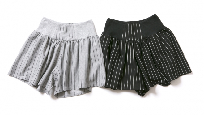 048 STRIPE FLARE SHORTS ( GRAY BLACK ) ¥9,800