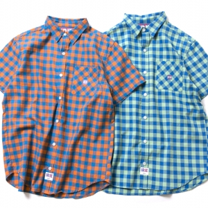 059 IRIE CHECK SHIRT ( ORANGE MINT ) ¥9,800