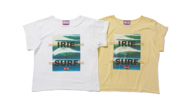 043 IRIE SURF TEE ( WHITE YELLOW ) ¥4,500