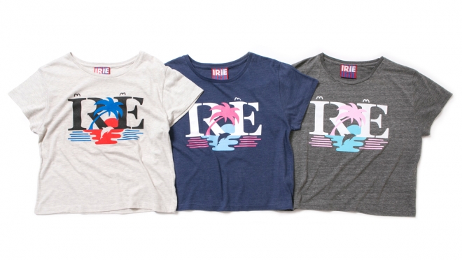 044 IRIE RESORT GIRL TEE ( WHITE NAVY GRAY ) ¥4,500