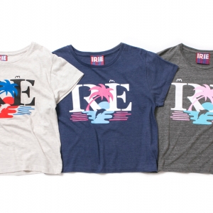 044 IRIE RESORT GIRL TEE ( WHITE NAVY GRAY ) ¥4,500