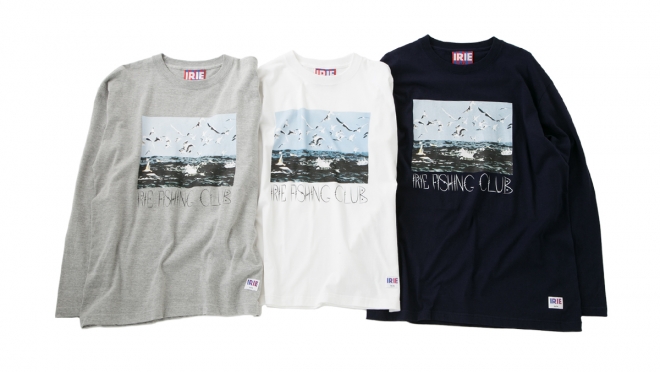 008 I.F.C PHOTO LONG SLEEVE TEE ( GRAY WHITE NAVY ) ¥6,500