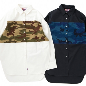 073 CAMO LINE SHIRT ( WHITE NAVY ) ¥12,800