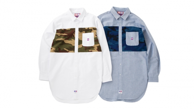 010 CAMO LINE LONG SHIRT ( WHITE BLUE ) ¥15,000