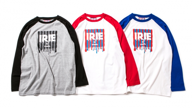 037 IRIE DRIP LOGO RAGLAN TEE ( BLACK RED BLUE ) ¥6,000