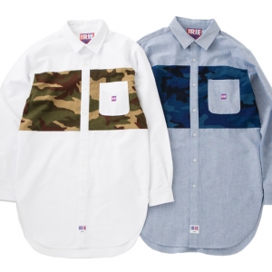 010 CAMO LINE LONG SHIRT ( WHITE BLUE ) ¥15,000