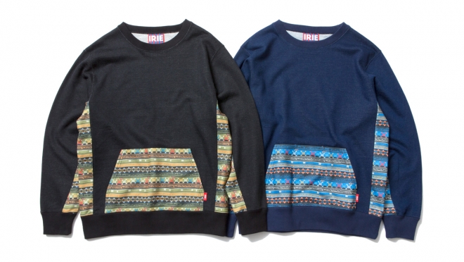 029 IRIE TRIBE SWEAT CREW (KHAKI NAVY) ¥15,000