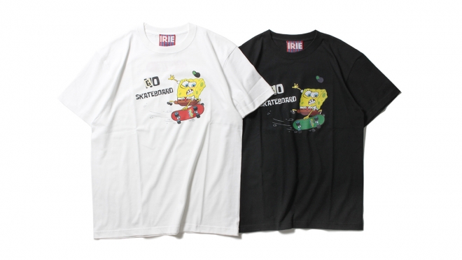 035 ×SPONGE BOB SKATEBOARD TEE (WHITE BLACK) ¥5,000