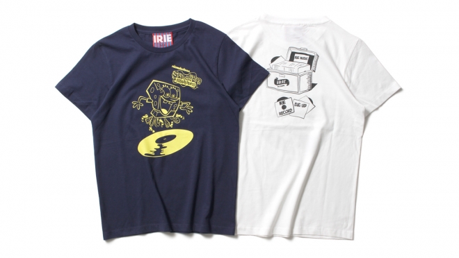 068 ×SPONGE BOB RECORD GIRL TEE (NAVY WHITE) ¥5,000