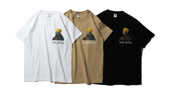 055 VJ SELASSIE I TEE (WHITE BEIGE BLACK) ¥5,000